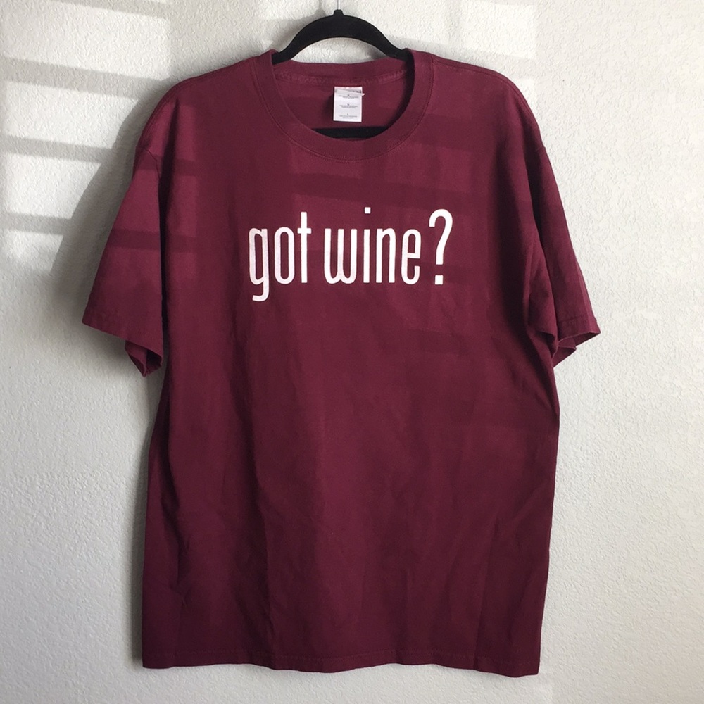 GOT WINE? Maroon T-Shirt, Men’s Large - Picture 1 of 4